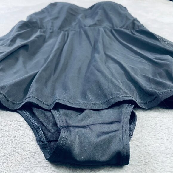 Torrid Underwire Long Mesh‎ Overlay Swim Dress With Brief 1 D/DD Deep Black - Picture 3 of 15